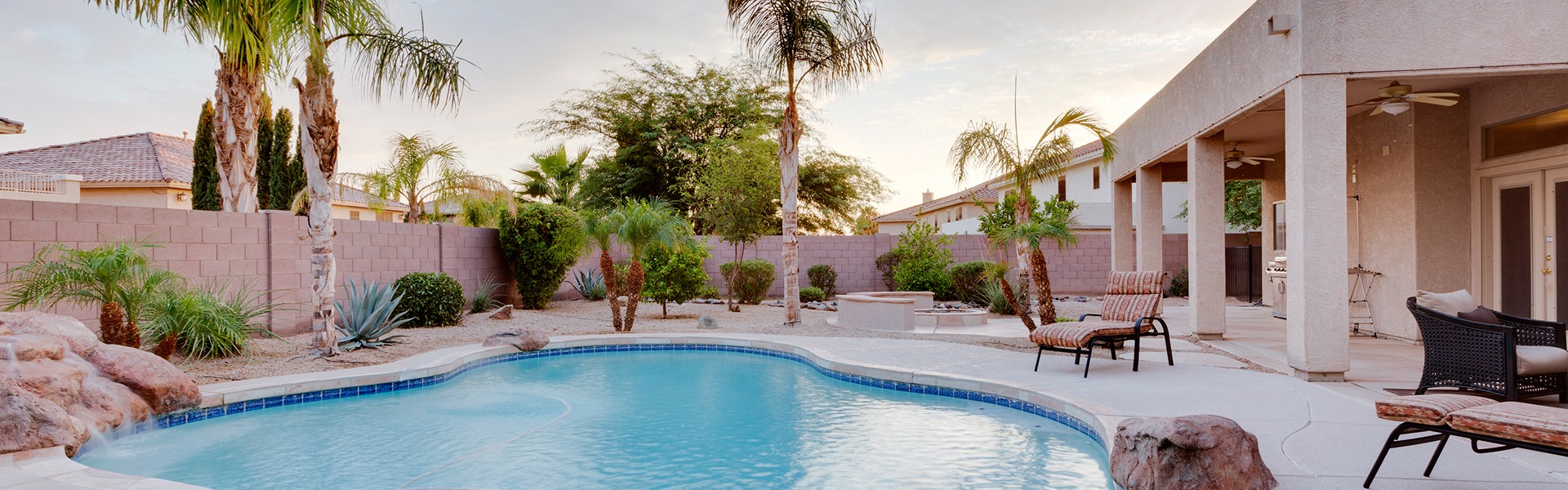 Pool with Palm Trees