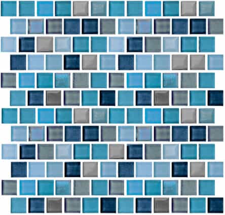 BTI-37-2051|9730-5AT 1X1 JULES 15 SQF/CS|GLASS TILE RUSTIC BLUE