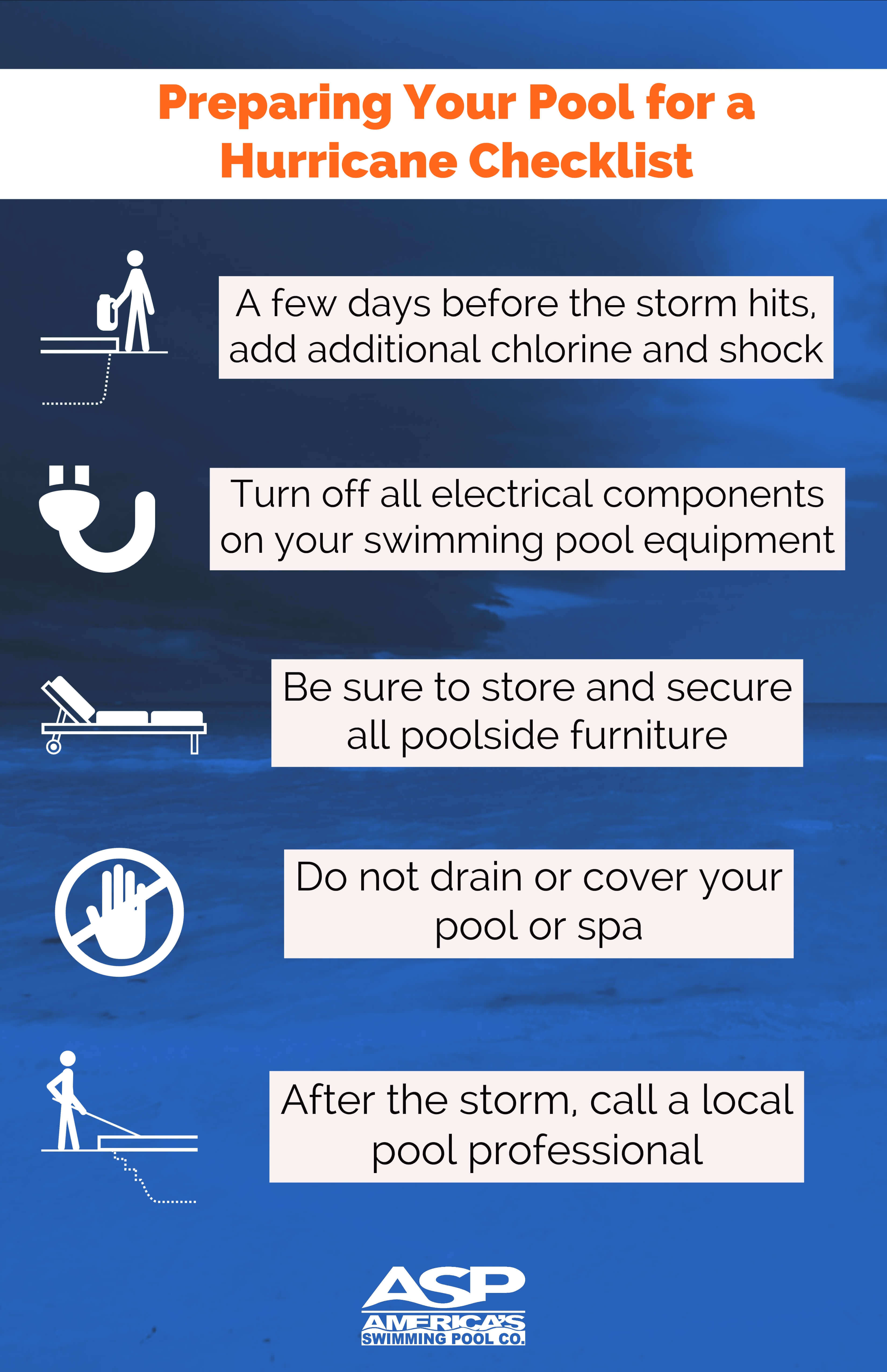 Preparing your pool for a hurricane checklist