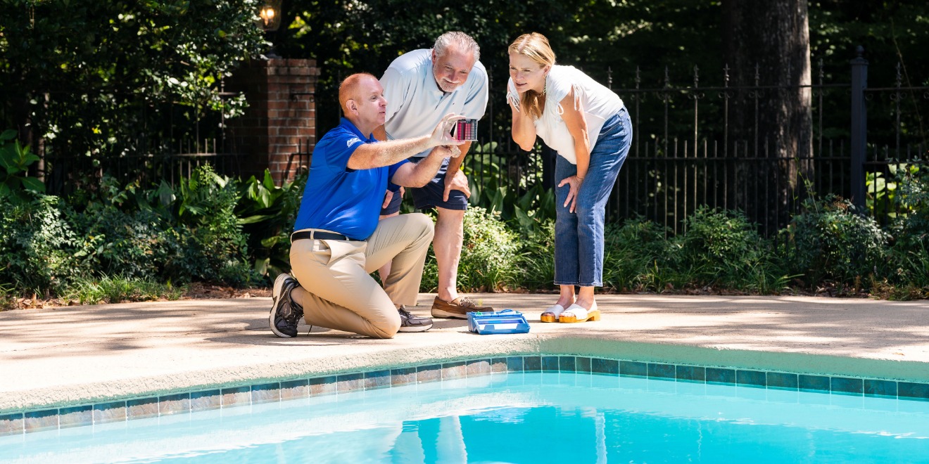 ASP pool professional testing homeowner pool water