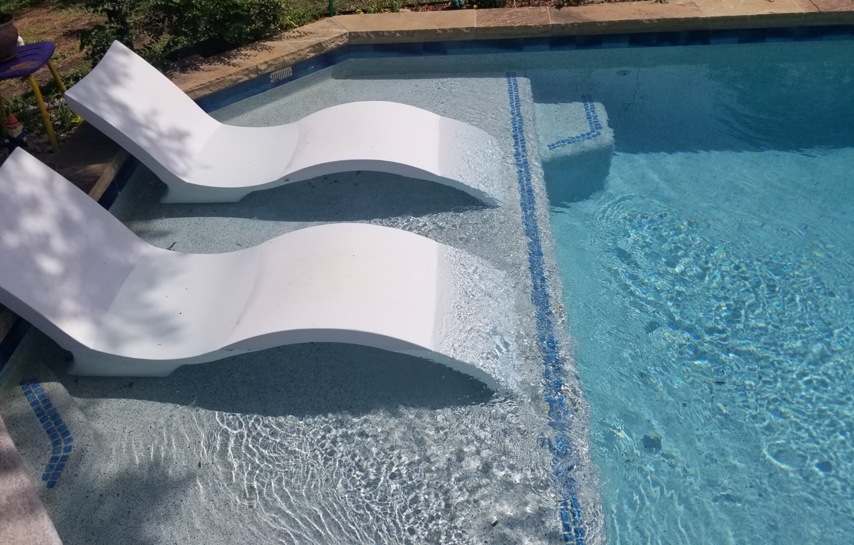 Corner of pool showing quality circulation of water