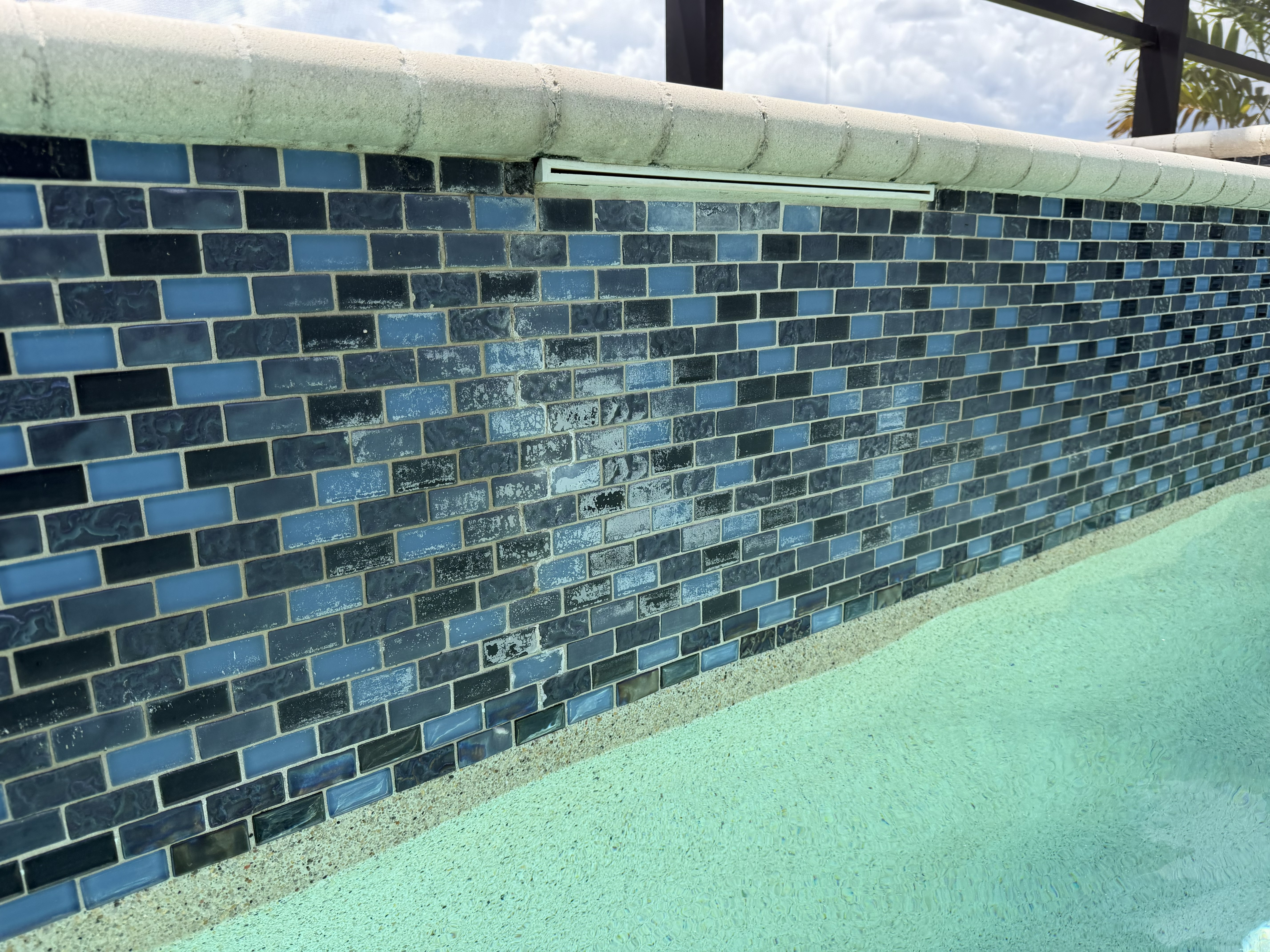Pool Tile Cleaning Before